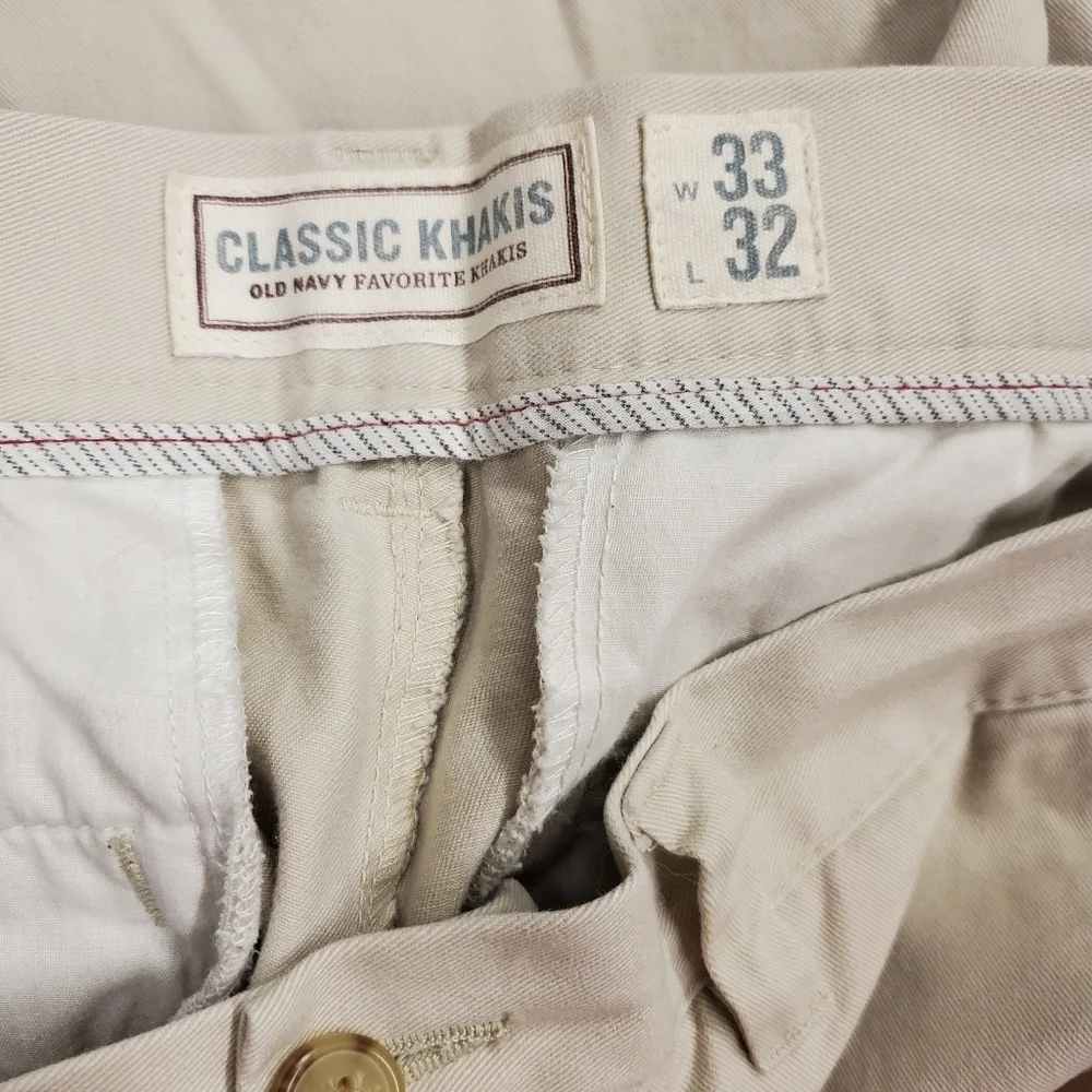 🤴👖 Old Navy Classic Khaki Dress pants 33 x 32